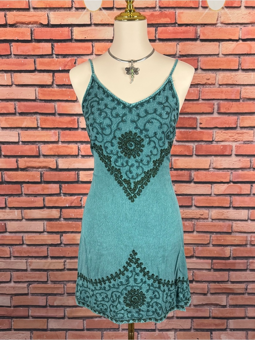 y2k boho mini dress
